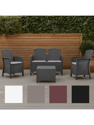 Bica Set LIDO Storage Salottino 4 Posti da Giardino con cuscini e tavolino Contenitore