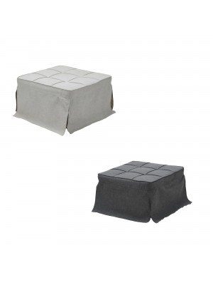 pouf letto brandina in due colorazioni grigio chiaro e grigio scuro