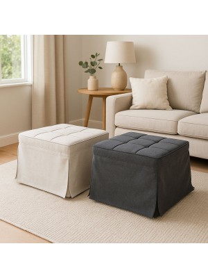 Copertina pouf letto brandina in due colorazioni grigio chiaro e grigio scuro