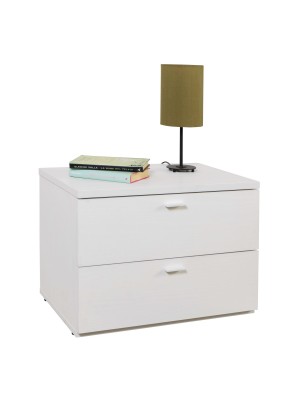 comodino da camera bianco artlight vista diagonale