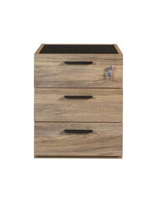 cassettiera in legno per ufficio noce brera/nero chalet