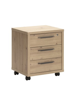 cassettiera rovere miele vista diagonale 