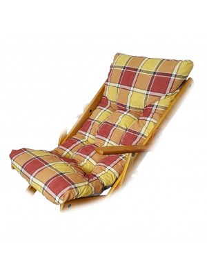 Cuscino imbottito di ricambio per poltrona sedia sdraio Harmony Relax, 105x55x14cm (Giallo / Bordeaux)