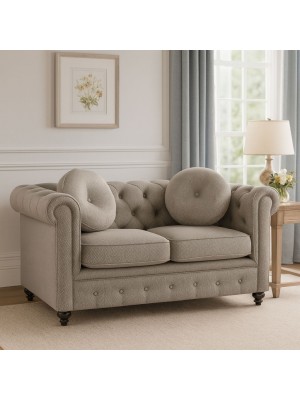 Vista frontale Divano 2 Posti vintage colore "3D Grigio" modello Chester Totò Piccinni