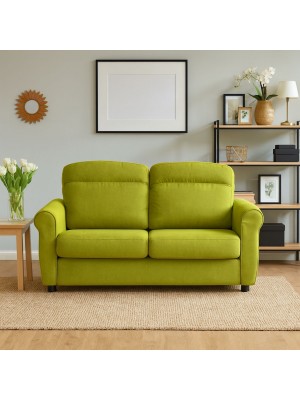 Vista ambientata Divano 2 Posti in Tessuto colore Verde Mela Sfoderabile made in italy modello Luna Totò Piccinni