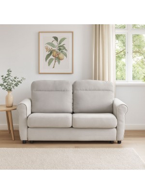 Vista ambientata Divano 2 Posti in Tessuto colore Light Grey Sfoderabile made in italy modello Luna Totò Piccinni