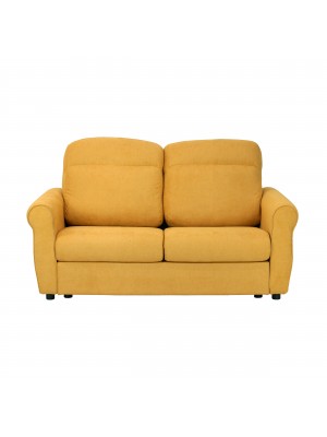 Divano 2 Posti in Tessuto colore Giallo Mostarda Sfoderabile made in italy modello Luna Totò Piccinni