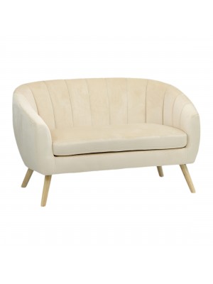 Divano 2 Posti in Velluto imbottito colore Beige modello Pilar Totò Piccinni