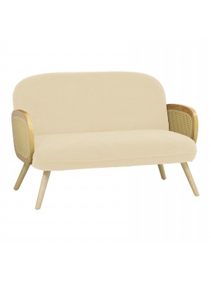 Divano 2 Posti in Velluto Bouclè colore Beige Totò Piccinni