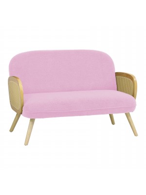 Divano 2 Posti da ingresso in Velluto Bouclè colore Rosa Totò Piccinni