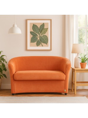 Vista ambientata Divano a Pozzetto 2 Posti in Tessuto colore Arancione modello Pozzetto Totò Piccinni