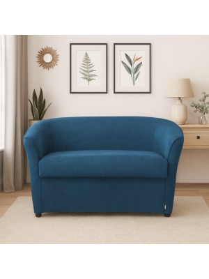 Vista ambientata Divano a Pozzetto 2 Posti in Tessuto colore Blu modello Pozzetto Totò Piccinni