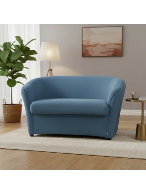 Vista ambientata Divano a Pozzetto 2 Posti in Tessuto colore Blu modello Pozzetto Totò Piccinni