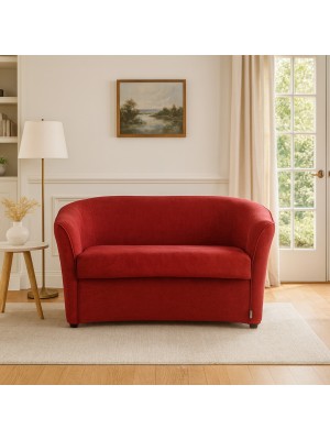 Vista ambientata Divano a Pozzetto 2 Posti in Tessuto colore Bordeaux modello Pozzetto Totò Piccinni