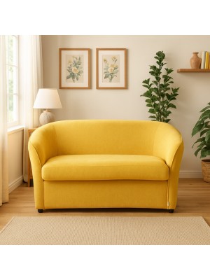 Vista ambientata Divano a Pozzetto 2 Posti in Tessuto colore Giallo modello Pozzetto Totò Piccinni