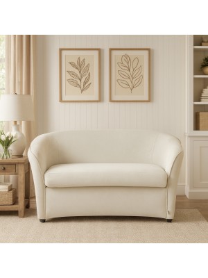 Vista ambientata Divano a Pozzetto 2 Posti in Tessuto colore Grigio Chiaro modello Pozzetto Totò Piccinni