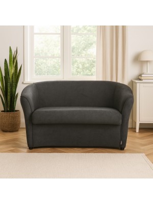 Vista ambientata Divano a Pozzetto 2 Posti in Tessuto colore Grigio Scuro modello Pozzetto Totò Piccinni