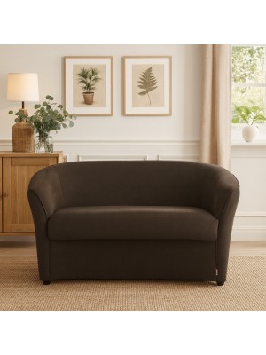 Vista ambientata Divano a Pozzetto 2 Posti in Tessuto colore Marrone modello Pozzetto Totò Piccinni