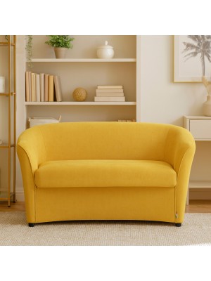 Vista ambientata Divano a Pozzetto 2 Posti in Tessuto colore Giallo Mostarda modello Pozzetto Totò Piccinni