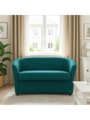 Vista ambientata Divano a Pozzetto 2 Posti in Tessuto colore Petrolio modello Pozzetto Totò Piccinni