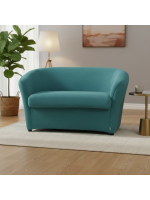 Vista ambientata Divano a Pozzetto 2 Posti in Tessuto colore Petrolio modello Pozzetto Totò Piccinni