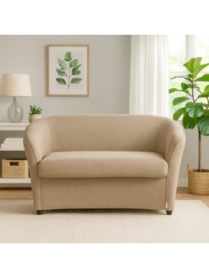 Vista ambientata Divano a Pozzetto 2 Posti in Tessuto colore Tortora modello Pozzetto Totò Piccinni