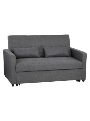 Divano letto 2 posti con cuscini con braccioli colore Antracite modello Prestodormo Totò Piccinni