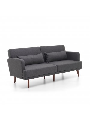 Divano letto moderno in Tessuto colore Antracite sistema clic-clac modello Boston Totò Piccinni
