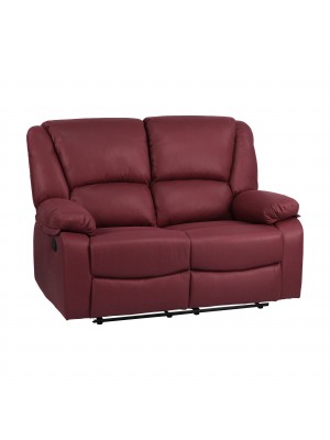 Divano 2 posti relax reclinabile colore "Nabuk Bordeaux" con poggiapiedi modello Calipso Totò Piccinni