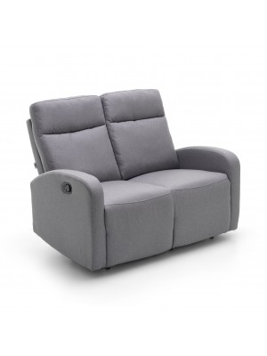 Divano 2 Posti in Tessuto colore Grigio reclinabile manualmente modello Shell Totò Piccinni