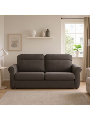 Vista ambientata Divano 3 Posti in Tessuto colore Cenere Sfoderabile made in italy modello Luna Totò Piccinni