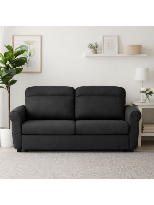 Vista ambientata Divano 3 Posti in Tessuto colore Dark Grey Sfoderabile made in italy modello Luna Totò Piccinni