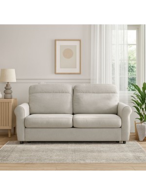 Vista ambientata Divano 3 Posti in Tessuto colore Light Grey Sfoderabile made in italy modello Luna Totò Piccinni