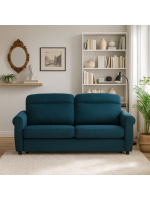 Vista ambientata Divano 3 Posti in Tessuto colore Marrone Sfoderabile made in italy modello Luna Totò Piccinni