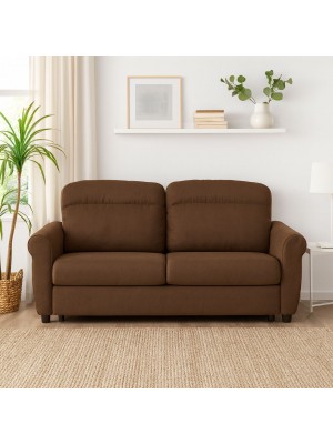 Vista ambientata Divano 3 Posti in Tessuto colore Marrone Sfoderabile made in italy modello Luna Totò Piccinni