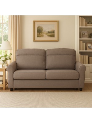 Vista ambientata Divano 3 Posti in Tessuto colore Tortora Sfoderabile made in italy modello Luna Totò Piccinni