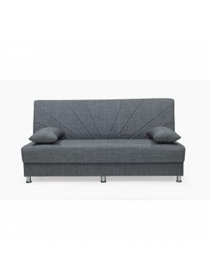 Divano Letto ARTICO sistema clic clac imbottito con cuscini (Grigio 3 Posti)