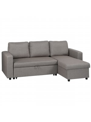 Divano angolare in Tessuto colore Beige con Penisola contenitore modello Nettuno Totò Piccinni