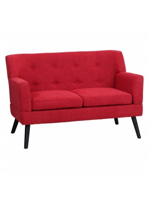 Divano 2 Posti in tessuto colore Patchwork Bordeaux con braccioli e piedi in legno modello Ketty Totò Piccinni