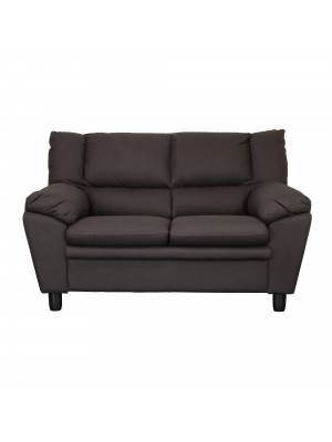 Divano Similpelle Effetto Nabuk 2 o 3 Posti Imbottito, con Braccioli (Dark brown, 2 posti)