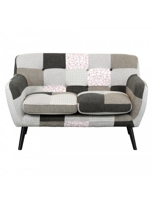 divano 2 posti imbottito in tessuto patchwork elegant b