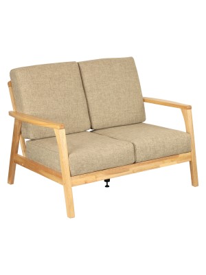 Divano 2 posti design moderno colore Beige con struttura Naturale modello Scirocco Totò Piccinni