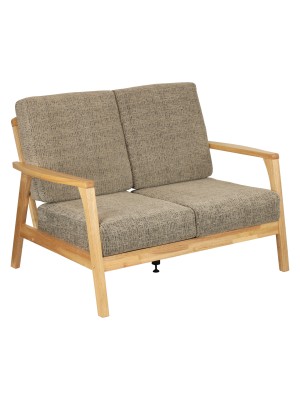 Divano 2 posti design moderno colore Beige Melange con struttura Naturale modello Scirocco Totò Piccinni