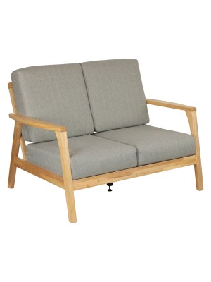 Divano 2 posti design moderno colore Grigio con struttura Naturale modello Scirocco Totò Piccinni