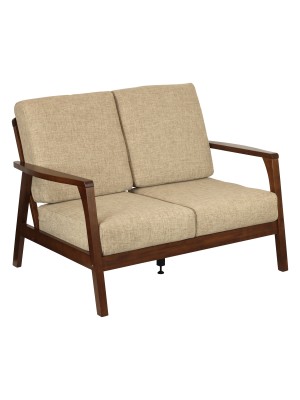 Divano 2 Posti SCIROCCO Struttura NOCE in Legno di Faggio (Beige)