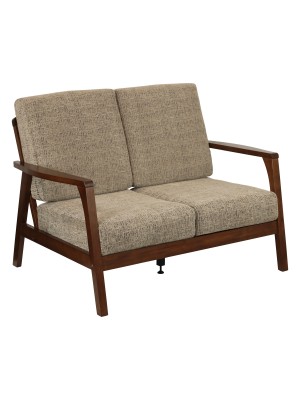 Divano 2 Posti SCIROCCO Struttura NOCE in Legno di Faggio (Beige Melange)
