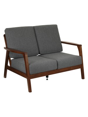 Divano 2 Posti SCIROCCO Struttura NOCE in Legno di Faggio (Dark Grey)