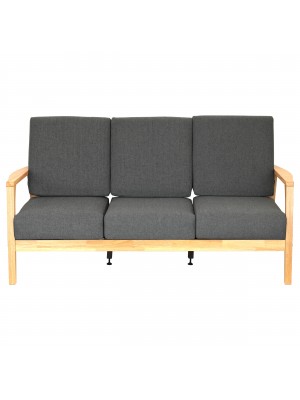 Divano 3 posti design moderno colore Dark Grey con struttura Naturale modello Scirocco Totò Piccinni