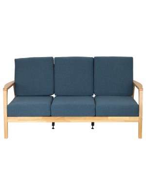 Divano 3 posti design moderno colore Denim Blue con struttura Naturale modello Scirocco Totò Piccinni