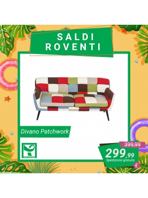 Divano Poltrona Pouf Tessuto Patchwork Alta qualità Top (3 Posti)